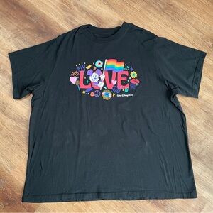 Walt Disney World Pride Flag‎ Tee Shirt Graphic Love Size 3XL Mickey Mouse Black